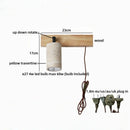 Axyaa Yellow Travertine LED Wall Lights Bedroom Pull Chain Switch Glass Bedside Lamp