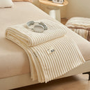 Axyaa Flannel Rabbit Fur Throw Blanket for Sofa, Soft & Cozy Winter Nap Blanket