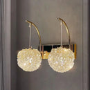 Axyaa Crystal Ball Wall Lamp, Elegant Bedroom Lighting for Girls, Lychee Trendy Design