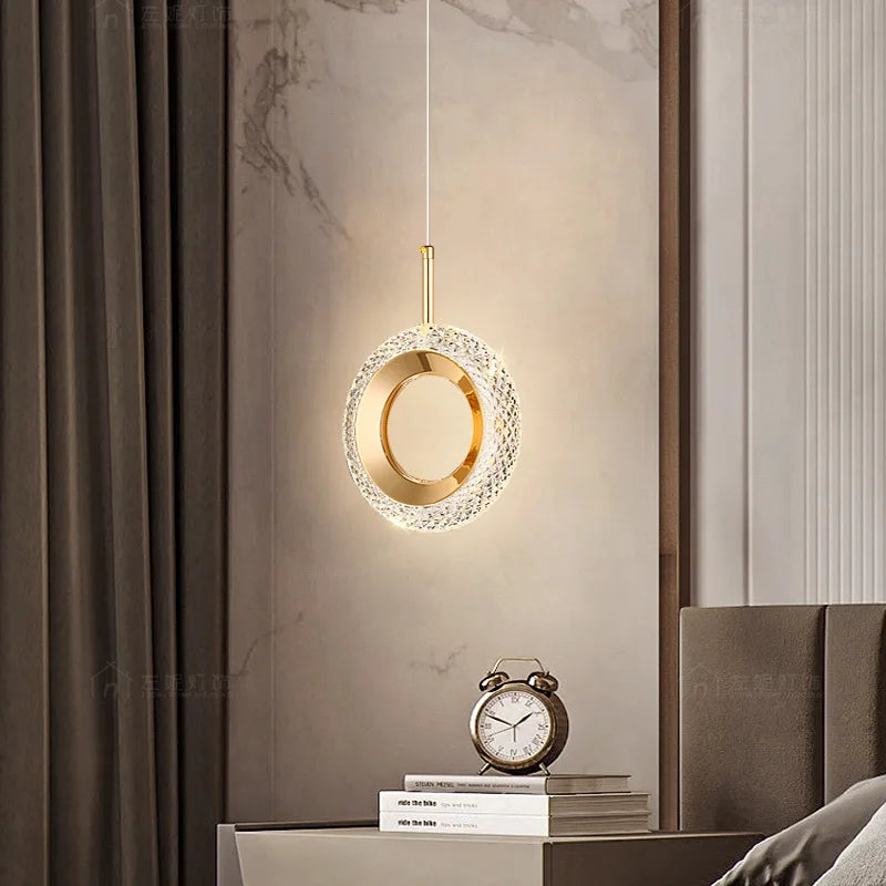 Axyaa Nordic Ring LED Pendant Lights Modern Hanging Lamp for Bedroom and Living Room