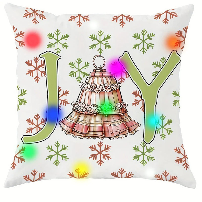 Axyaa LED Christmas Snowflake Pillowcase - Festive Home Decor & Party Accent