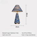 Axyaa Velvet Floral Desk Lamp - Antique Northeast Style, Bedroom Bedside Atmosphere