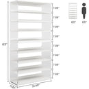 Axyaa 8-Tier Acrylic Shoe Rack with Wood Shelves - Modern Shoe Storage Organize 24-32 Pairs