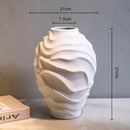 Axyaa Ceramic Spiral Patterns Vase Flowerpot Fruit Platter Home Decoration Accessories