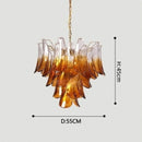 Axyaa Murano Glass Petal Chandeliers: Vintage Italian Pendant Lights for Living Room, Bedroom, Dining Table