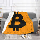 Axyaa Bitcoin Velvet Print Throw Blanket for Sofa, Car, or Bed - Super Soft Blockchain Blanket