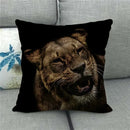 Axyaa Tiger Lion Printed Cushion Cover for Home Sofa Bed Decoration