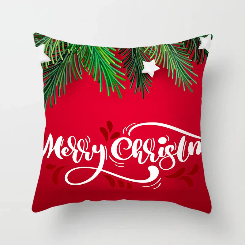 Axyaa Merry Christmas Green Pillowcase Sofa Decoration Cover