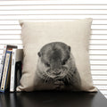 Axyaa African Animal Linen Pillow Cover 45x45cm - Lion, Elephant, Elk Portrait Decor