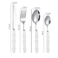 Axyaa Ceramic Pearl Cutlery Set - Knife, Fork, Spoon, Steak Spoon, Creative Design