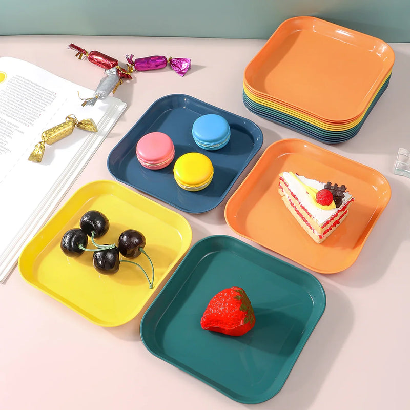 Axyaa Snack Plate Set for Home, Camping, Weddings - Reusable & Durable - 4/8/12pcs