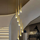 Axyaa Crystal Chandelier: Modern Stair Pendant Light for Living Room & Interior Lighting