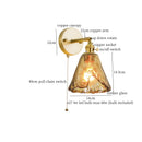 Axyaa Amber Glass LED Wall Lamp for Bedroom, Living Room, Bathroom - Minimalist Design