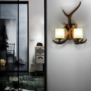 Axyaa Deer Horn LED Wall Lamp - Retro Style for Home, Restaurant, Bedroom, and Study