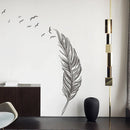 Axyaa Carved Feather Wall Stickers - Home Decor Self Adhesive Living Room Decals