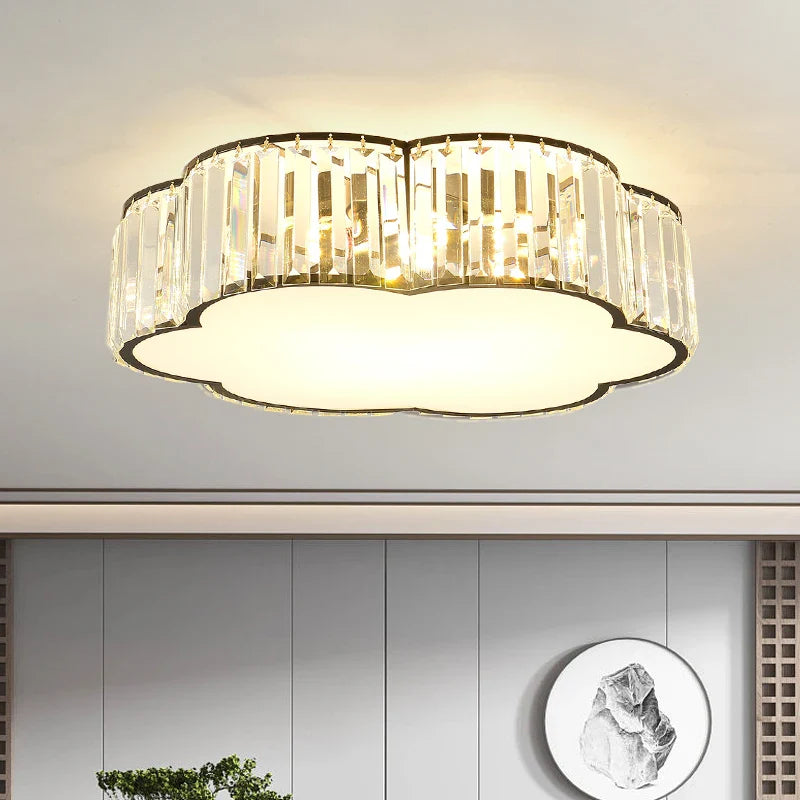 Axyaa Crystal Ceiling Light: Modern Elegant Lighting for Living Room, Bedroom, Restaurant, Hotel