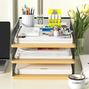 Axyaa Vintage Wood & Metal Letter Tray - Desk Organizer Paper Tray for Office