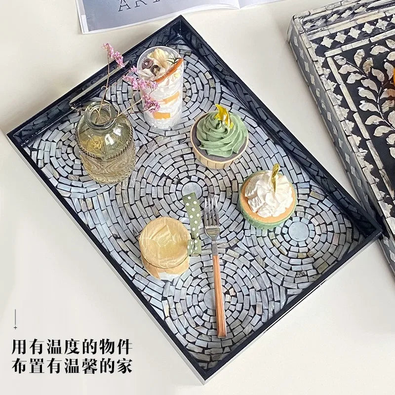 Axya Black Square Tray for Elegant Home Decor & Dining