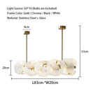 Axyaa Petal Glass LED Chandelier - Luxury Gold Metal Pendant Light