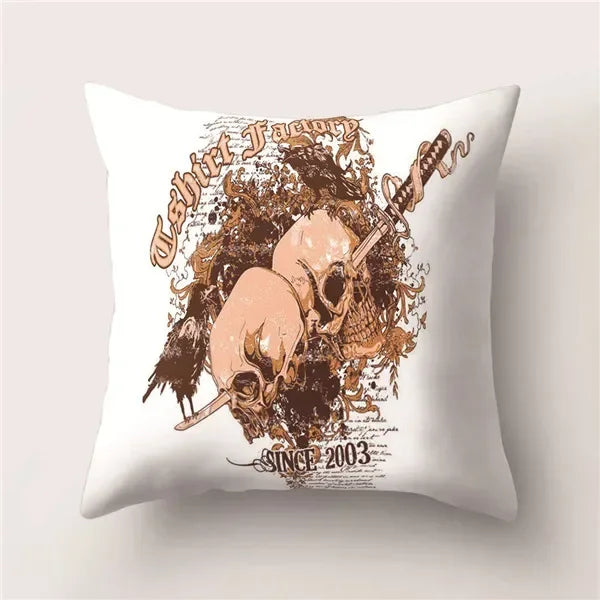 Skull Polyester Pillowcase 45X45CM Axyaa Home Decor Cushion Cover Square Sofa Decor