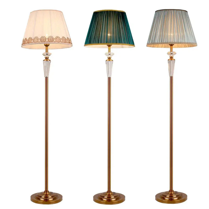 Axyaa Crystal Floor Lamp: European Retro Table Light for Home, Living Room, Bedroom