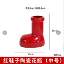 Santa Claus Boots Bouquet Vase Ornament Tabletop Decoration by Axyaa
