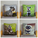 Axyaa Cute Schnauzer Print Pillowcase Cover