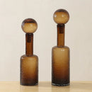 Axyaa Clear Glass Vase with Lid - Home Decor & Aromatherapy Bottle