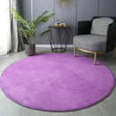Axyaa Round Coral Velvet Carpet: Soft Living Room Rug for Kids Play & Coffee Table