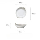 Axyaa Stone Pottery Double-eared Tray - Japanese Retro Ceramic Dish - Household Fruit Plate