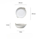 Axyaa Stone Pottery Double-eared Tray Ceramic Fruit Soup Plate, Japanese Retro