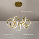 Axyaa Gold Twisted Ring LED Pendant Chandeliers for Home Decor Lighting
