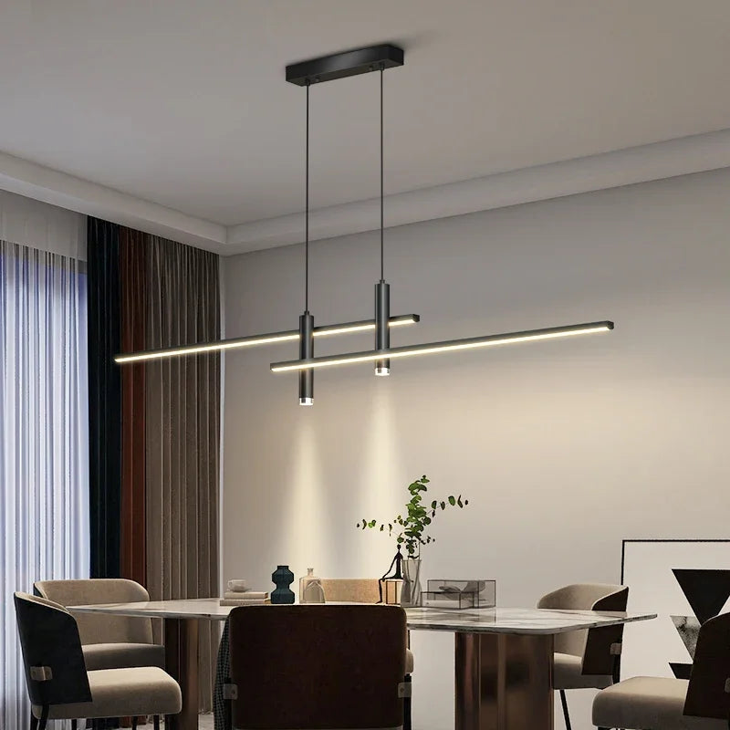 Axya Dimmable LED Chandelier Black Gold Pendant Light Fixture