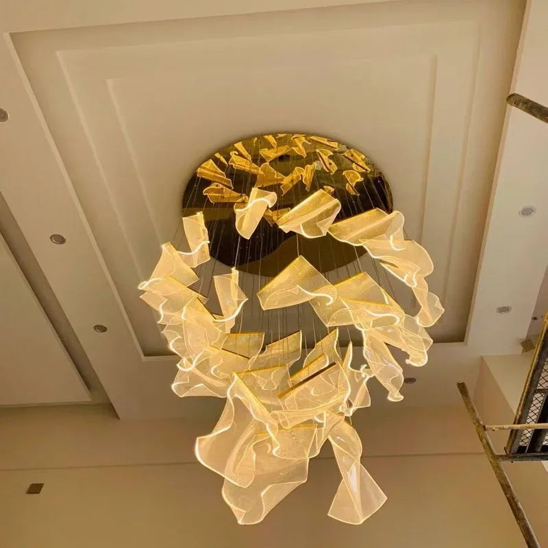 Axyaa Luxurious Modern LED Chandelier for Duplexes, Villas & Large Spaces