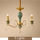 Axyaa Mediterranean Ceramic Crystal Chandelier - Elegant Lighting Fixture
