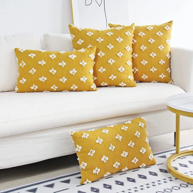 Cotton Cushion Cover for Sofa Living Room Car by Axyaa - 45*45 Decorative Pillowcase