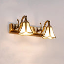 Axyaa Vintage Golden Wall Light with Trumpet Glass Shade