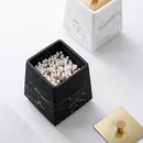 Axya Golden Lid Marbling Resin Storage Box for Bathroom Accessories