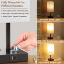 Axyaa Dimmable Rechargeable Table Lamp with White Lampshade