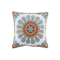 Axyaa Retro Embroidered Square Sofa Pillows for American Rustic Style Décor