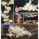 Axyaa White Ginkgo Leaf Villa Chandelier for Living Room Dining Lobby Staircase