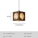 Axyaa Bamboo Rhyme Wooden Chandelier Vintage Fabric Lampshade for Study, Bedroom, Restaurant