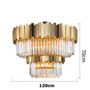 Axyaa Postmodern Crystal LED Chandelier in Silver/Gold Stainless Steel