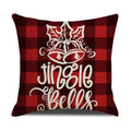 Axyaa Christmas Linen Print Throw Pillow Cover for Home Sofa, Living Room and Bedroom