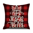 Axyaa Christmas Linen Print Throw Pillow Cover for Home Sofa, Living Room and Bedroom
