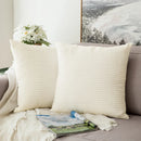 Axyaa White Velvet & Corduroy Cushion Covers for Stylish Home Decor