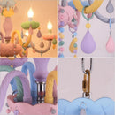 Axyaa Colorful Crystal Pendants Ceiling Chandelier for Kids Bedroom