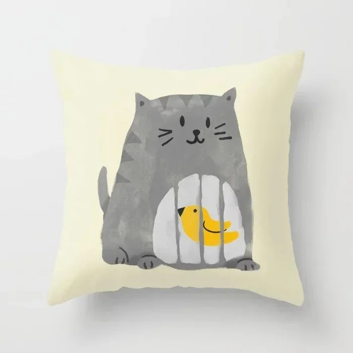 Axyaa Cartoon Animal Pillowcase: Office Car Seat Decor, Sofa Bedroom Cute Pillowcase