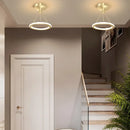 Axyaa LED Circle Ceiling Light Black Gold Lustres Home Decor Fixture