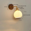 Axyaa Nordic Walnut LED Wall Sconce Bedroom Living Room Modern Wandlamp